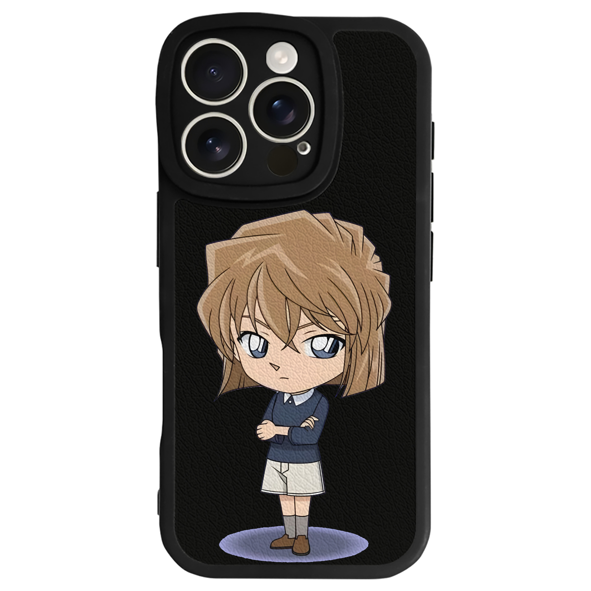 （画像用） 名探偵コナン 灰原 哀 はいばら あい Detective Conan Anita Hailey、Vi Graythorn Haibara Ai 【iPhone 16シリーズ対応】シリコンスマホケース（レザー調） 材質：シリコン